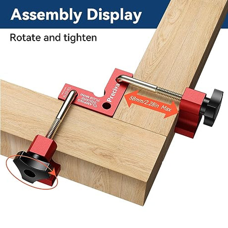 Preciva 90 Degree Mini Positioning Squares 2 Sets (2.32''x 2.32''), Aluminum Alloy Right Angle Clamps Fixing Clamp, Carpenter Corner Clamping Square Preciva