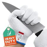NoCry Heavy Duty Cut Resistant Work Gloves — Durable Cut Resistant Gloves with Grip Dots, Level 5 Cutting Gloves for Chefs, Perfect Wood Carving NoCry