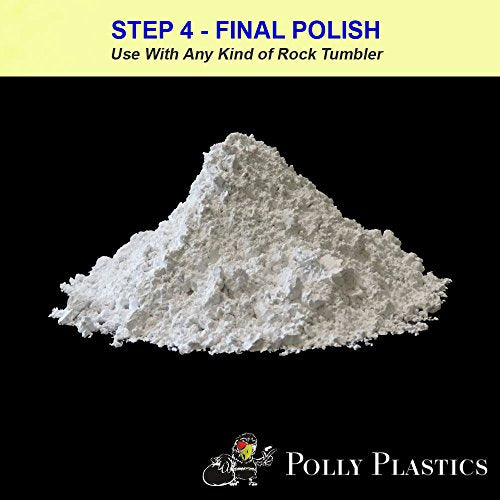 Polly Plastics Rock Tumbler Grit and Polish Refill Media Kit | 4-Steps Supplies for Tumbling and Polishing Stones and Gems | Professionals Adults and - WoodArtSupply