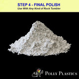 Polly Plastics Rock Tumbler Grit and Polish Refill Media Kit | 4-Steps Supplies for Tumbling and Polishing Stones and Gems | Professionals Adults and Polly Plastics