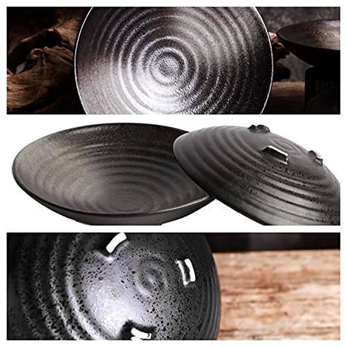 Eggone Japanese Ikebana Kit Floral Frog Flower Container with Kenzan Needle Straightening Tool - 1.57inch Black Flower Frog, 6.7inch Bowl Vase Eggone