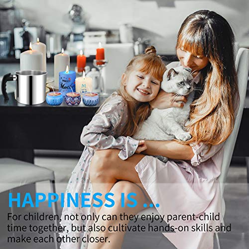 Candle Making Pouring Pot, DINGPAI 44oz Double Boiler Wax Melting Pot, 1pc Spoon, 304 Stainless Steel Candle Making Pitcher, Silver Color with DINGPAI