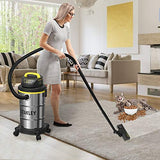 Stanley Wet/Dry Vacuum, 5 Gallon, 4 Horsepower, Stainless Steel Tank - Silver+yellow+black - SL18130 Stanley