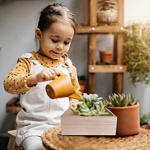 8 Pack Unfinished Wooden Box, 6 x 6 Inch Square Rustic Small Wooden Box Craft Organizer Container Box for Storage, Home Decor, Art Collectibles, Aweyka
