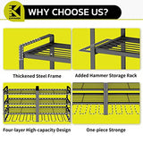 KAFAHOM Power Tool Organizer, 8 Drill Holder Wall Mount, 4 Layers Garage Tool Organizers and Tool Storage Rack, Heavy Duty Metal Tool Shelf with KAFAHOM