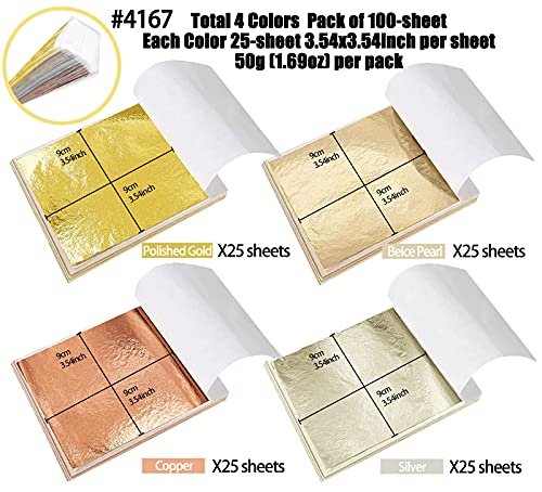 FUNSHOWCASE Imitation Gold Foil Leaf Paper Flakes Metallic Gilding for Epoxy Resin Casting, Nails Art, Crafts, Painting, Jewelry Making 22 Colors FUNSHOWCASE