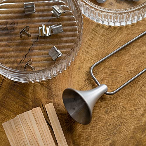 Wooden Wicks for Candle Making - 100pcs Candle Wicks for Soy Wax with Metal Clips at Base - Cracking Wood Wicks for Candles Making Home Décor Candle LIBERHAUS