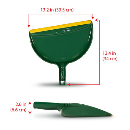 Pine-Sol Jumbo Dustpan, 13.2” | Heavy Duty Dust Pan with Rubber Edge | Clip-On Design Attaches to Standard Broom Sticks, Green - WoodArtSupply