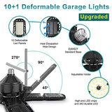 2-Pack Led Garage Light 180W, 18000LM LED Ceiling Lighting with E26/E27 Medium Base, 6000K Deformable LED Shop Light with 10+1 Adjustable Panels for Nexillumi