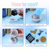 HTVRONT Holographic Extra Fine Glitter Powder - 50g/1.76oz, for Resin, 0.008"Portable Ultra Fine Glitter Powder for Nails, Candle Making, Crafts, HTVRONT