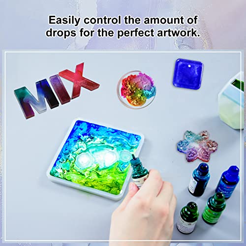 Alcohol Ink Set - 24 Vivid Colors, Concentrated Alcohol-Based Ink, Epoxy Resin Paint with Metallic Color Dye for Resin Coasters, Acrylic Painting, - WoodArtSupply