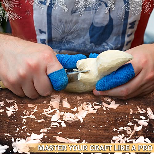 Wood Carving Kit for Beginners - Whittling kit with Rhino - Linden Woodworking Kit for Kids, Adults - Wood Carving Stainless Steel Knife with Wooden - WoodArtSupply