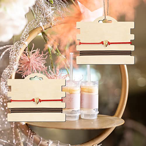 Jewelry Display Card-Hair Hoop Card-Blank Wooden Unfinished Wood Tag-Hanging Jewelry Cards for Necklaces Bracelets Earring Show Business Card (Log