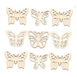 ARTIBETTER 100pcs Unfinished Wood Crafts Unfinished Wood Butterfly Rustic Wood Butterfly Wood Butterfly Tags Butterfly Wood Crafts Wood Butterfly ARTIBETTER