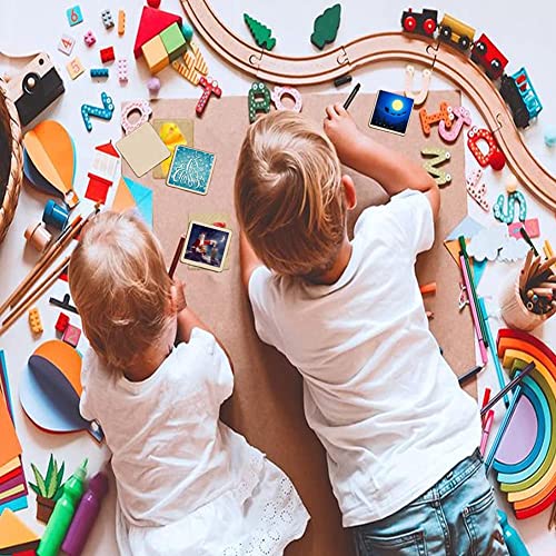 WLIANG 50 Pcs 3 X 3 Inch Unfinished Wood Squares, Natural Blank Wooden Square Cutouts Wood Slices for DIY Crafts Painting, Coasters Engraving, WLIANG