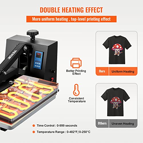 VEVOR Heat Press 16x20, 1700W Power Heat Press Machine, Fast Heating, High Pressure Heat Press Machine for T-Shirt, Digital Industrial Sublimation