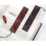 Wooden Handmade Carving PUTAHQ Natural Wood Bookmarks Gift Box Set,Handmade Natural Bookmarks with Tassel, Gift for Teachers, Students, Men and PUTAHQ