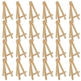 U.S. Art Supply 5" Mini Natural Wood Display Easel (Pack of 24), A-Frame Artist Painting Party Tripod Easel - Tabletop Holder Stand for Small U.S. Art Supply