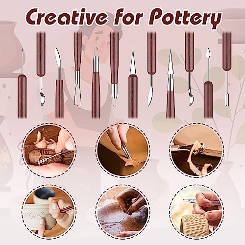 6PCS Clay Tools Sculpting, Double-Sided Polymer Carving Tools Kit, Wood Ceramic Tool Set for Pottery, Air Dry Clay, Polymer Clay, Sculpting, - WoodArtSupply