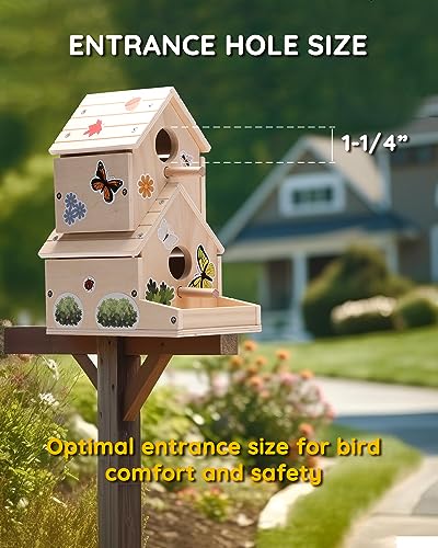SainSmart Jr. Bird House Kit for Kids to Build and Paint - Art Craft Wooden Toys - Unfinished Wood Crafts with Stickers - Woodworking Crafts for SainSmart Jr.