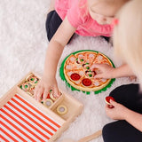 Melissa & Doug Wooden Pizza Play Food Set With 36 Toppings - Pretend Food And Pizza Cutter/ Toy For Kids Ages 3+ Melissa & Doug