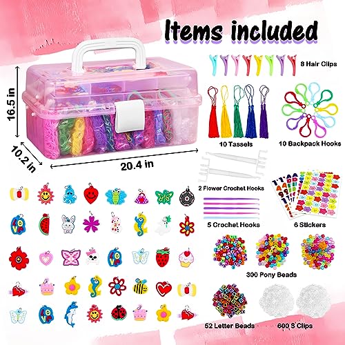 FUNZBO 15000+ Rubber Band Bracelet Kit - 28 Colors Rubber Band Bracelet Making Kit, Loom Bracelet Making Kit, RubberBand Bracelets Kit, Gifts for FUNZBO