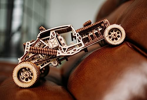 Wood Trick Mad Buggy Car 3D Wooden Puzzle for Adults and Kids to Build - Rides up to 25 feet - Detailed and Sturdy Design - Engineering DIY Wooden Wood Trick