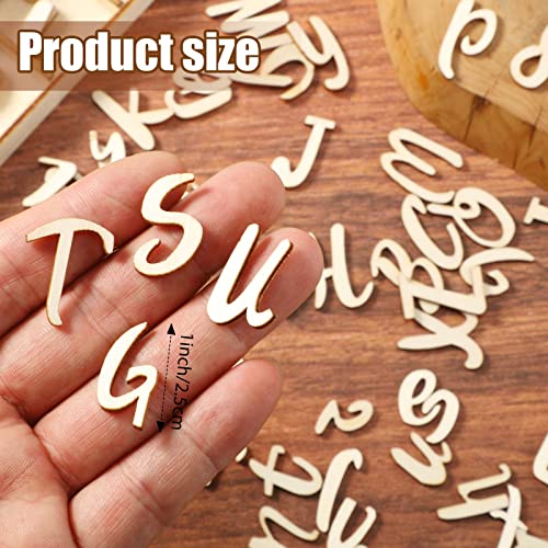 248 Pcs 1 Inch Wood Alphabet Letters and Wooden Numbers Blank Unfinished Wooden Letters for Crafts Wooden Numbers with Rustic Storage Tray for Blulu
