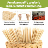 Sukh 290PCS Bamboo Sticks Bulk - Premium Natural Wooden Skewers Bamboo Skewers Wood Sticks for BBQ, Open Fire Pit, Caramel Apples, Hamburger, Fruit, Sukh