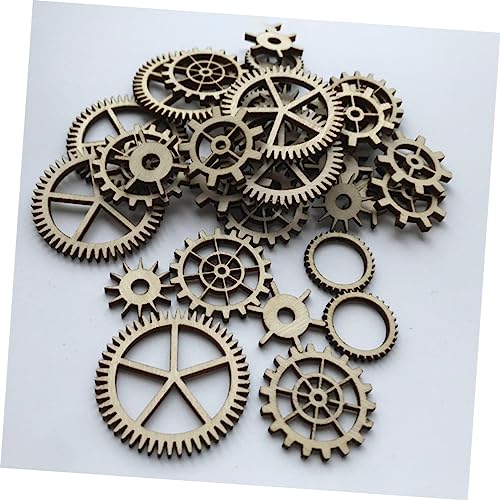 IWOWHERO 72pcs Hanging Wood Sign Unfinished Wood Gear Wood Gear Cutout Wood Chips Hollow Gear Ornament Wood Wheel Cutouts unpainted Wood Cutouts DIY IWOWHERO