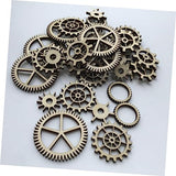 IWOWHERO 72pcs Hanging Wood Sign Unfinished Wood Gear Wood Gear Cutout Wood Chips Hollow Gear Ornament Wood Wheel Cutouts unpainted Wood Cutouts DIY IWOWHERO