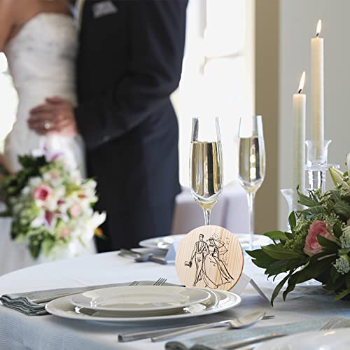 42 Pieces Unfinished Wood Coasters, 4 Inch Round Blank Wooden Coasters for Crafts with Non-Slip Silicon Dots for DIY Stained Painting Wood Engraving Aweyka