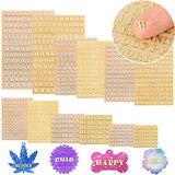 MIKIMIQI 12 Pcs Letter Resin Stickers Mini Alphabet Number Stickers for Resin Supplies, Alloy Self Adhesive Letters Stickers for Epoxy Resin Casting MIKIMIQI