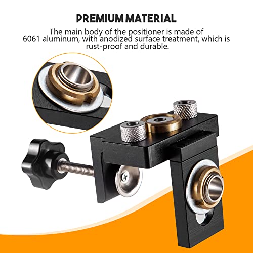 3 in 1 Dowel Jig Drill Kit,Hizmivos Woodworking Dowel Drilling Guide Set with 8/10/15mm Hole Dowel Pins,Adjustable Pocket Hole Jig Kit with Hizmivos