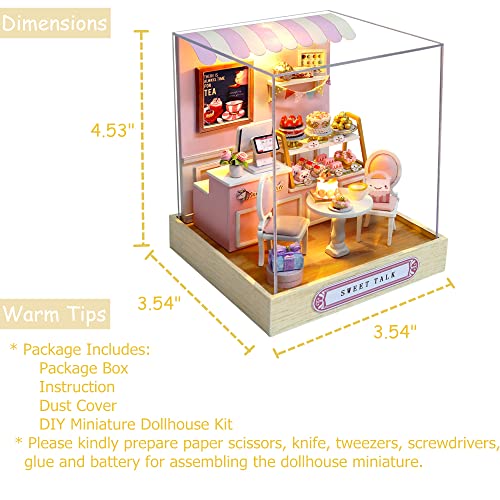 TuKIIE DIY Miniature Dollhouse Kit with Furniture, 1:24 Scale Creative Room Mini Wooden Christmas Doll House Plus Dust Proof for Kids Teens