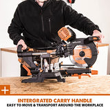 Evolution Power Tools R255SMS-DB+ 10-Inch Dual Bevel Sliding Miter Saw Multi-Material, Multipurpose Cutting Cuts Metal, Plastic, Wood 45˚-45˚ Double Evolution