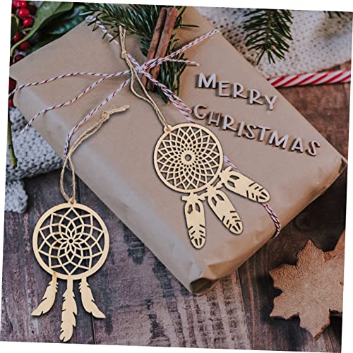 KALLORY 40pcs Wooden Dreamcatcher Xmas Embellishments Ornaments Unfinished Christmas DIY Dreamcatcher Hanging Ornaments Wood Crafts for Kids DIY KALLORY