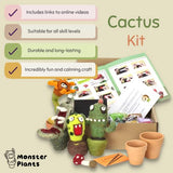 Woolbuddy Needle Felting Kit, Cactus Monster Felting Kit for Beginner Adults, Kids Needle Felting Kit Succulent, 4 Felting Needles, Felting Wool, Woolbuddy