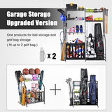 Mythinglogic Garage Sports Equipment Storage, 2 Golf Bag Storage Stand and Other Sports Equipment Storage Rack, Garage Organizer System Mythinglogic