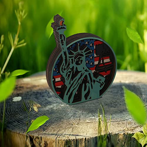 3D Wooden Independence Day Rustic Wall Sculpture – Unique Holiday Decor and Creative Gift CmayAlgc
