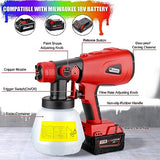 YEX-BUR Cordless Paint Sprayer for Milwaukee m18 18V Battery Handheld HVLP Spray Gun Easy to Spray for Furniture Fence Cars Walls DIY Works House YEX-BUR