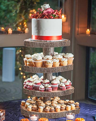 Wood Slices 4 Pcs 9.8-12Inch Large Wood Rounds Unfinished Wood Circles Natural Wood Slices for Centerpieces/Table BeNiNat