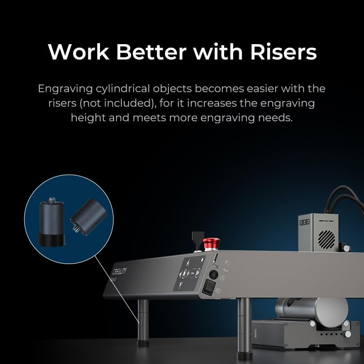 Creality Official Laser Rotary Roller, 360° Laser Engraver Y-axis Rotary Module for Engraving Cylindrical Objects, 7 Adjustment Diameters 5mm to Creality