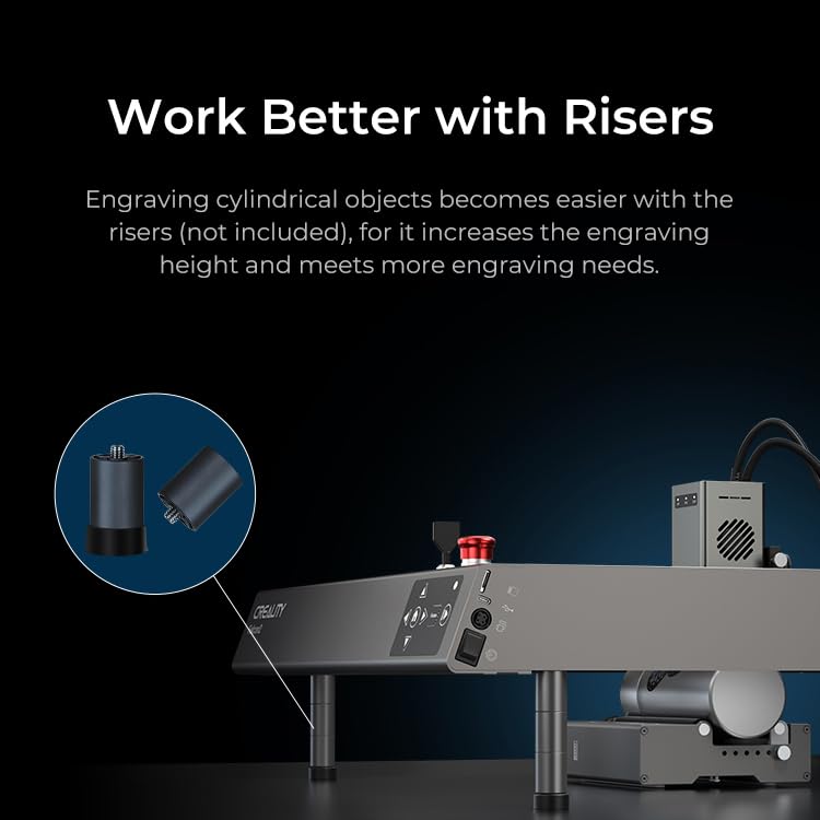 Creality Official Laser Rotary Roller, 360° Laser Engraver Y-axis Rotary Module for Engraving Cylindrical Objects, 7 Adjustment Diameters 5mm to