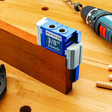 3/8” Doweling Jig Kit w/Drill Bit & Stop Collar – Wood Dowel Jig Accessories – Dual Edge Stops for Easy Alignment w/Dovetail – Durable Nylon Jig ROCKLER