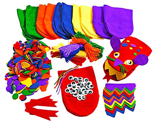 Colorations Felt Imaginary Hand Puppet Craft Kit for Kids, Makes 12 Puppets, Googly Eyes, Dragons, Dramatic Play, Imagination, Creatures, Role Play, Colorations