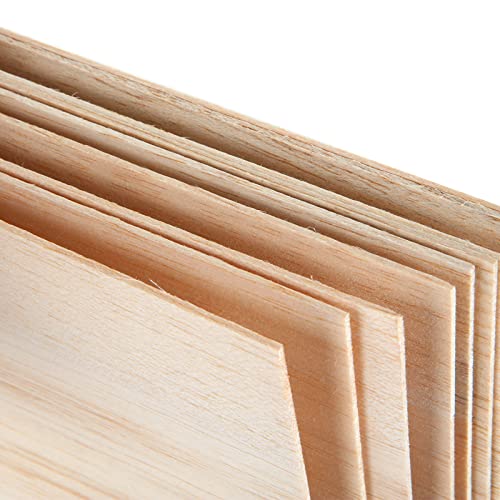 20PCS Balsa Wood Sheets 12x8x1/16 Plywood Board Thin Basswood Sheet Natural Unfinished Wood Board for Architectural Model DIY Maker House Aircraft