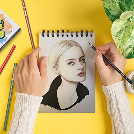 PANDAFLY Professional Colored Charcoal Pencils Drawing Set, Skin Tone Colored Pencils, Pastel Chalk Pencils for Sketching, Shading, Coloring, PANDAFLY