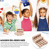 Toddmomy 50pcs Unfinished Wooden Dice Blank Square Blocks 6 Sided Wood Cubes DIY Standard Game Dice Small Wood Cubes with Rounded Corners for Wood Toddmomy