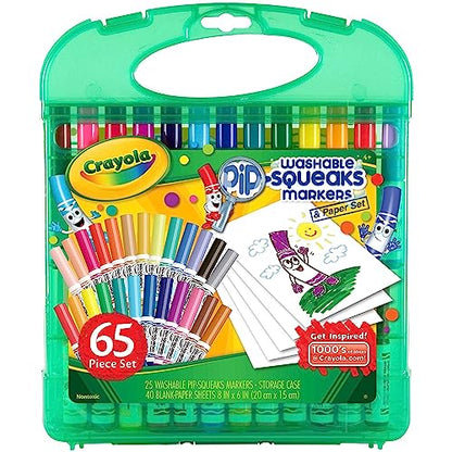 Crayola Pip Squeaks Marker Set (65ct), Washable Markers for Kids, Kids Art Supplies, Holiday Gift for Kids, Mini Markers, Stocking Stuffer, 4+ - WoodArtSupply